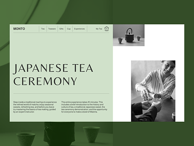 Tea ceremony design drink tea green japanese tea ceremony minimalism monocolor tea tea ceremony tea cup tea shop ui web design