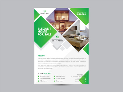 Real Estate Flyer a4 advert advertisement advertising agency agent broker business business flyer commercial company corporate flyer home house leaflet lease loan magazine marketing