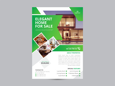 Real Estate Flyer a4 advert advertisement advertising agency agent broker business business flyer commercial company corporate flyer home house leaflet lease loan magazine marketing