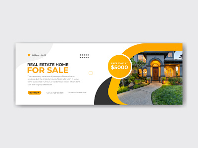 Real estate agency Facebook cover and banner template advertising banner business clean company corporate cover creative digital header layout marketing media modern poster social social media template templates web banner