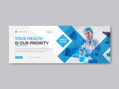 Medical Facebook cover banner template social media post advertising banner business clean company corporate cover creative digital header layout marketing media modern poster social social media template templates web banner