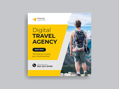 travel sale social media post template ad ad banner creative destination frame graphic holiday journey marketing media nature promotion sale social social media post summer template travel social media vacation web