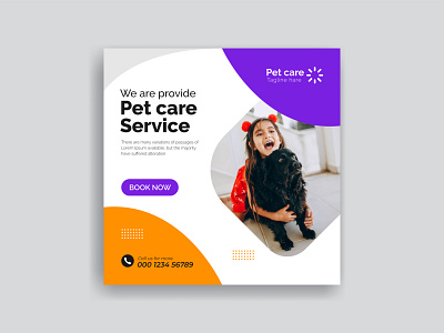 Pet care social media post Template clinic doctor dog grooming hospital layout marketing media medicine pet post promotion puppy sale service social social media story vaccination veterinary
