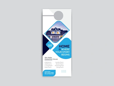 Real estate door hanger Design template business construction corporate corporate door hanger creative design door hanger flyer global hangers marketing modern offering print ready providing real estate system