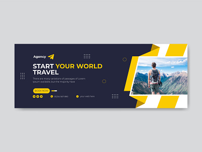 Travel Social media cover design and post ads