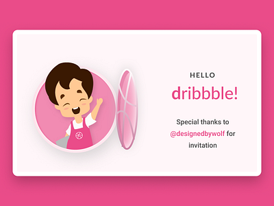 Hello Dribbble!! debut dribbble flat hello