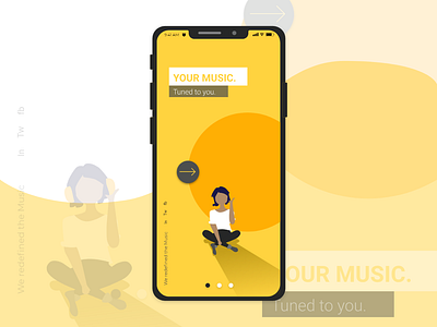 Music App adobe xd app branding charachter concept design illustration minimal mobile music music app ui ux vector xd