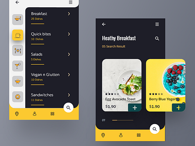 Restaurant Menu adobe xd app brunch concept design flat food icon illustration mobile restaurant typography ui ui design ui kit ux uxui web