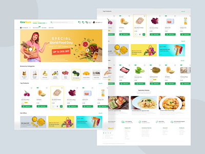 Gromart - Grocery Web Store delivery website e commerce ecommerce food and drink grocery grocery delivery grocery store marketplace online delivery online shop shopping app ui ux website design