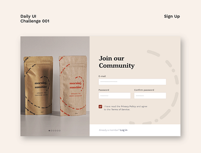 Daily UI #001 - Sign Up adobe xd dailyui design minimal ui ui challenge ux website