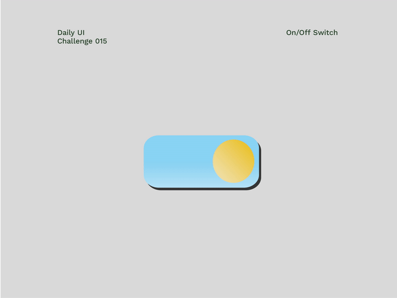 Daily Ui #015 - On/Off Switch dailyui design minimal onoff switch ui ux