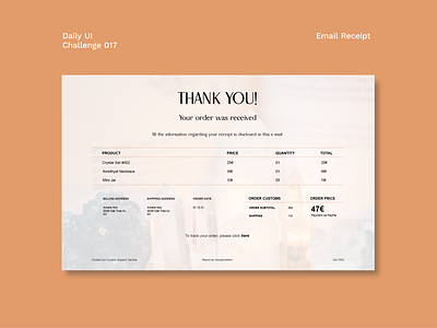 Daily UI #017 - Email Receipt dailyui design email minimal receipt ui ux