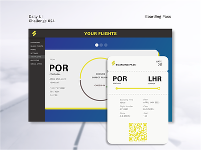 Daily UI #24 - Boarding Pass boarding pass dailyui design minimal ui ux