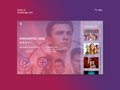 Daily UI #25 - TV App dailyui design minimal tv tv app ui ux