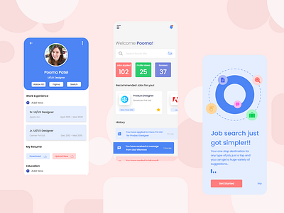 Job Search App app design job jobapps ui ux