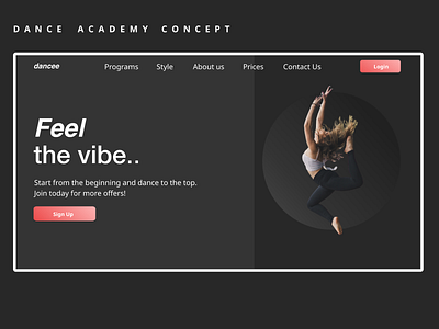 Dance academy dance website landing page latest design ui uiux ux