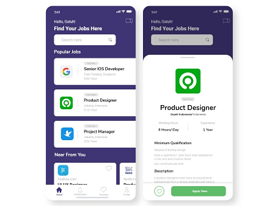 Job Portal App app design ui ui ux ui design uidesign uiux ux ux design uxdesign
