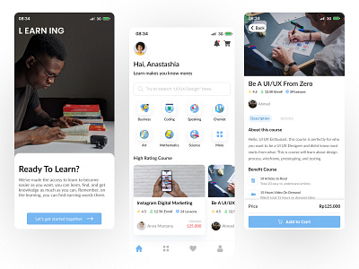 E Learning App app app design apps e learning ui ui ux ui design uidesign uiux ux ux design uxdesign