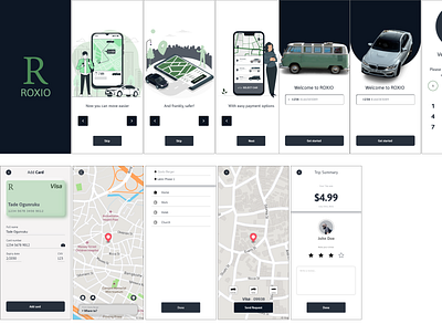 A simple car hailing app. 3d app car design hailing travel