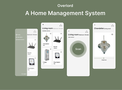 Overlord: A home management system control apps design home home tech management ui