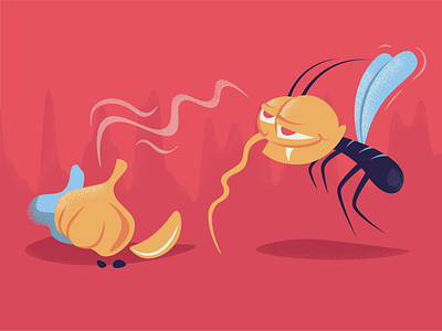 Vampire mosquito adobe illustrator illustration mosquito onion smell vampire