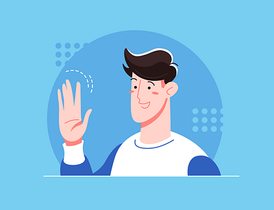 Hello everyone! adobe illustrator character design hello hi illustration man person vector