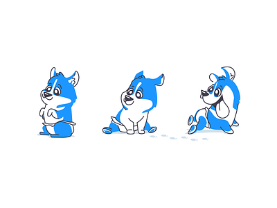 Blue dog adobe illustrator baby blue branding character diaper dog illustration pampers puppy vector