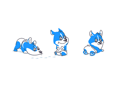 Blue puppy adobe illustrator blue branding character diaper dog illustration pampers puppy vector