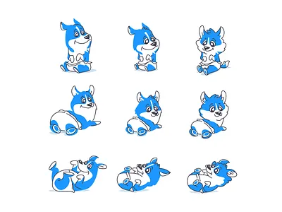 Style search for dog adobe illustrator blue character diaper dog dribbble illustration line pampers puppy style vector