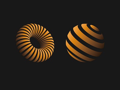 Striped 3D Shapes