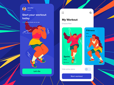 Sport App UI Design app app ui blue design fitness app green illustraion sport sport app ui ui ux ui design uidesign uiux web