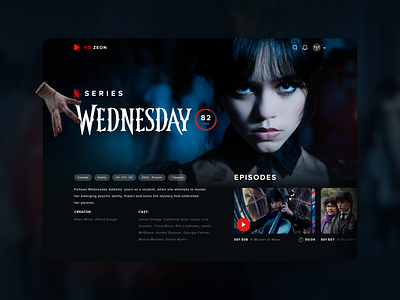 Concept page for the series «Wednesday» design ui ui ux ui design uidesign web
