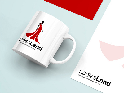 LadiesLand Cup Design brochure cup illustrator letterhead logo photoshop red shop white