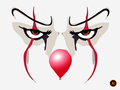 IT Clown Half Face V1 adobe balloon clown illustrator it