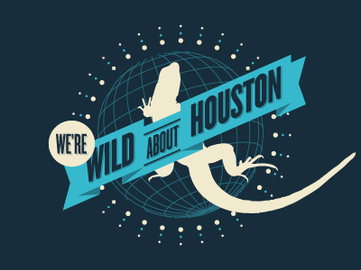 Wild About Houston blue globe houston ribbon theme