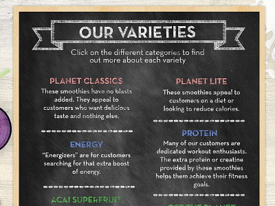 Menu concept for Planet Smoothie fruits health layout menu photoshop website