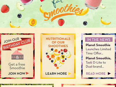 Smoothie Layout 2 flat design fruit health photoshop responsive smoothie web design