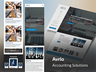 Website Design for Avrio Accounting branding logo design mobile design product design web design website design
