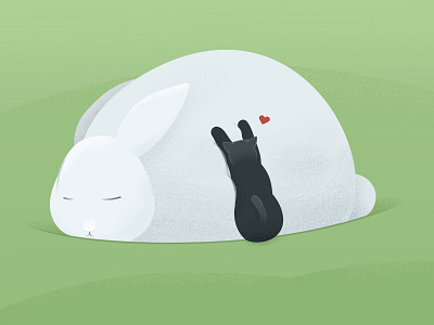 Take a sweet nap animal cat illustration love rabbit