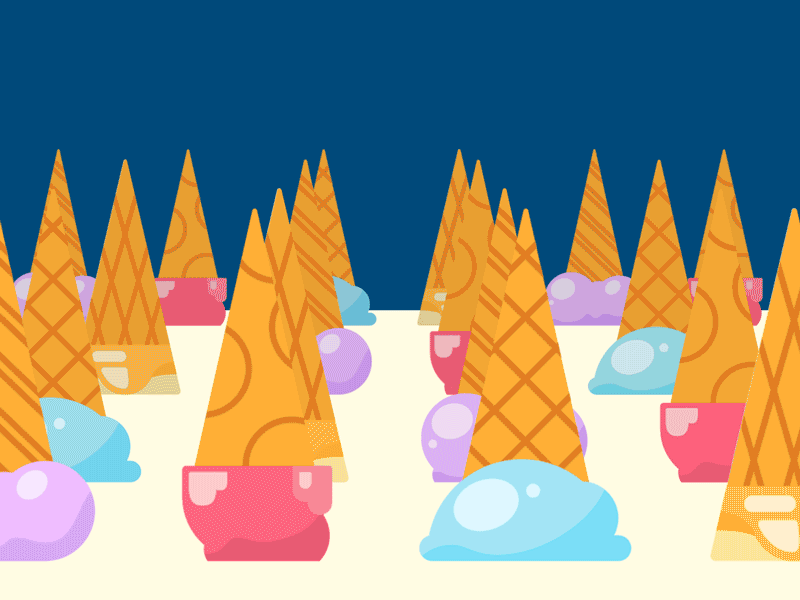 Ice cream jungle gif animation illustration motion art