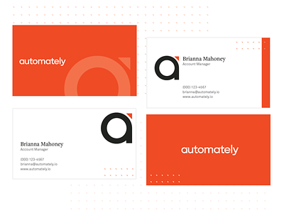 Automately - Business Cards brand brand design brand identity business cards company illustration logo mockup