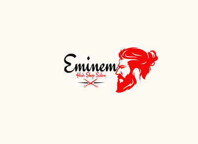 Eminem Hair Shop Salon branding branding design design flat illustration illustrator logo logo design minimal vector