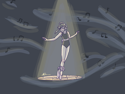 The Single Ballerina ballerina art illustration