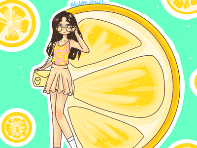 Citrus lemon art illustrations