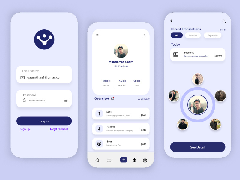 Banking App Design by Muhammad Qasim on Dribbble