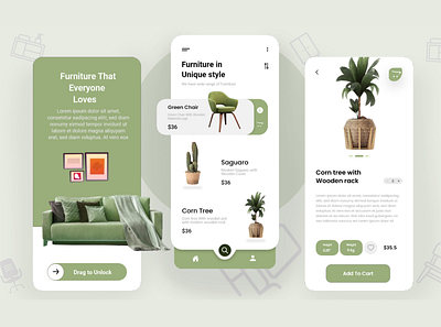 Furniture App UI design furniture app ui design mobile app ui design ui ui design uiux design