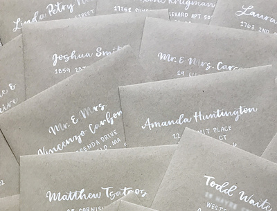 Hand Lettered Envelopes envelopes hand lettering hand lettering art lettering lettering artist painted envelopes rustic wedding typography wedding wedding envelopes weddings
