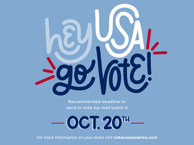 Hey USA, GO VOTE! adobe adobe indesign awareness design digital lettering election election day graphicdesign hand lettering hand lettering art indesign lettering lettering artist procreate register vote