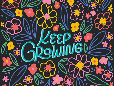 Keep Growing design digital lettering graphicdesign hand lettering hand lettering art lettering lettering art lettering artist procreate typography