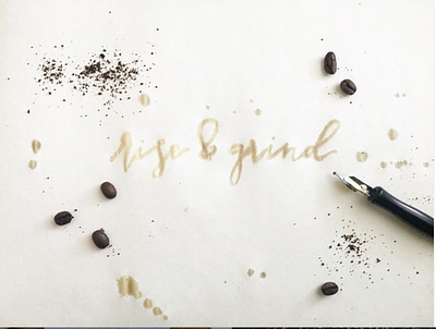 Rise and Grind calligraphy coffee coffee bean design graphic design graphicdesign hand lettering hand lettering art lettering lettering artist modern calligraphy typography